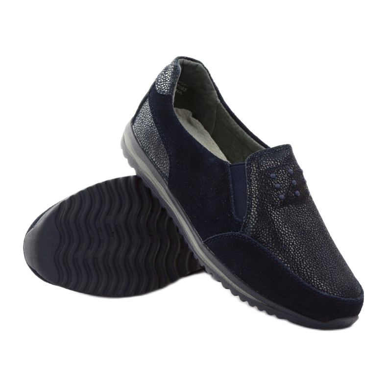 Sportovní dámská slip-on kůže DK tmavě modrá námořnická modř 3