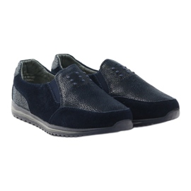 Sportovní dámská slip-on kůže DK tmavě modrá námořnická modř 4