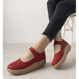 Červené boty na tlusté podrážce Lumen červený 1