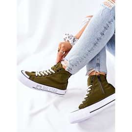 Vysoké tenisky na platformě Big Star II274017 Khaki zelený 1