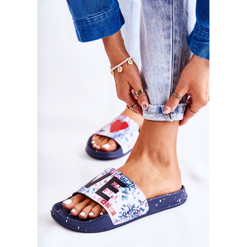 Gumové pantofle Big Star Love DD274A257 Navy blue námořnická modrá vícebarevný 2