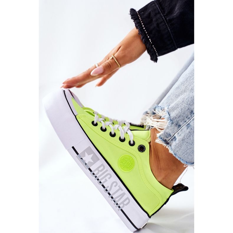 Tenisky na platformě The Big Star II274022 Neon Yellow žlutá 1