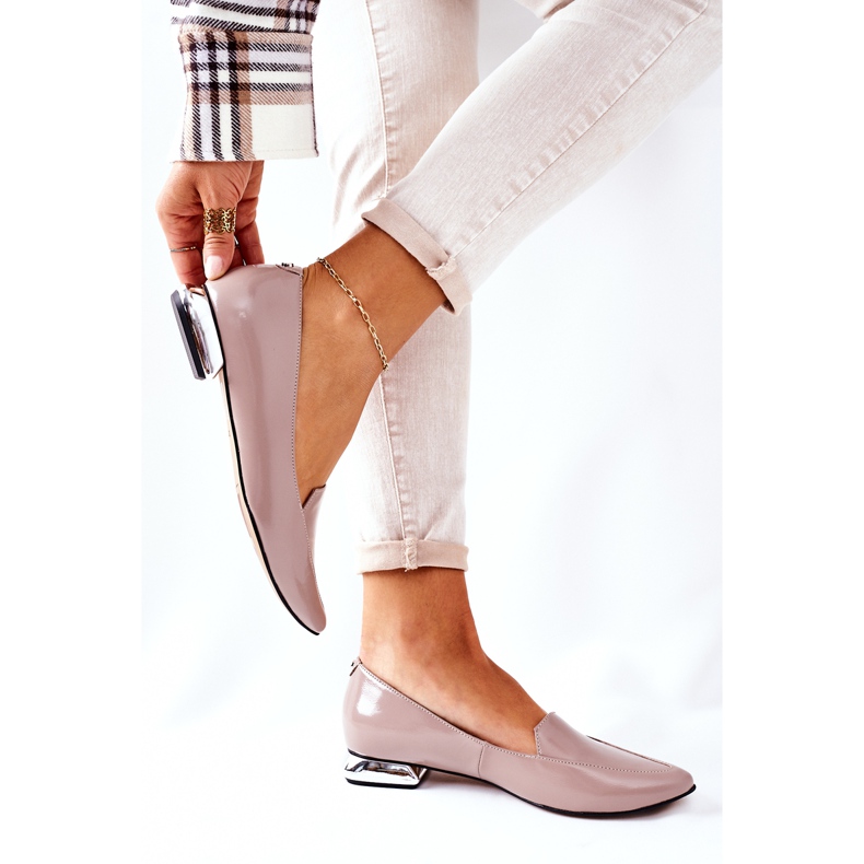 Mokasíny na stříbrném podpatku Laura Messi 2013 Cappuccino vícebarevný 2