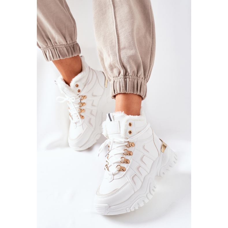 BM Dámské bílé zateplené boty Hareshaw bílý 2