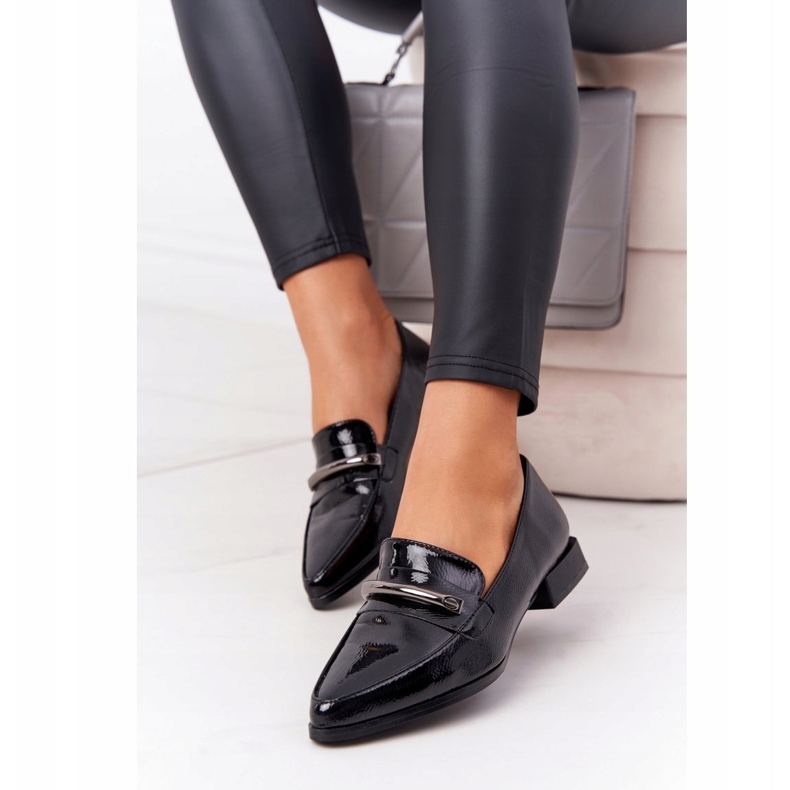 S.Barski Elegantní mokasíny S. Barski Premium Lacquered Black černý 3