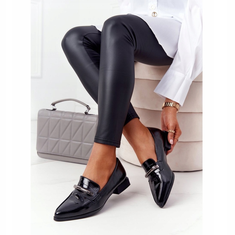 S.Barski Elegantní mokasíny S. Barski Premium Lacquered Black černý 5