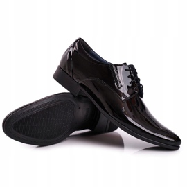 Bednarek Polish Shoes Pánské černé lakované kožené pantofle Bednarek černá 1