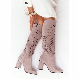 Prolamované boty Lewski Shoes 2847 / B Beżowe béžový 1