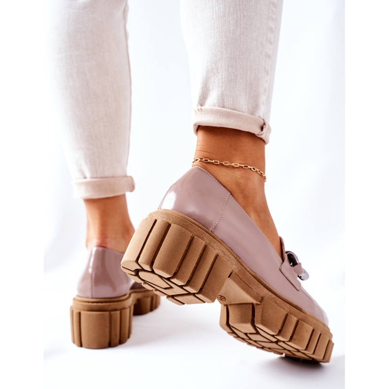 Dámské mokasíny Brogues kožené cappuccino Laura Messi 2339 béžový 1