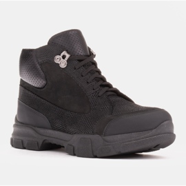 Marco Shoes Trekové boty z přírodní kůže černý 1