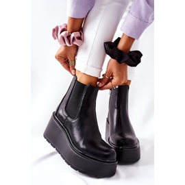 PB1 Černé teplé kozačky od Montiano černý 2