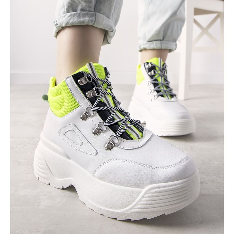 Bílé tenisky na vysoké podrážce Eloquence bílý 1