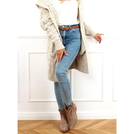 Dámské kovbojské boty béžové 99-65 Taupe béžový 1