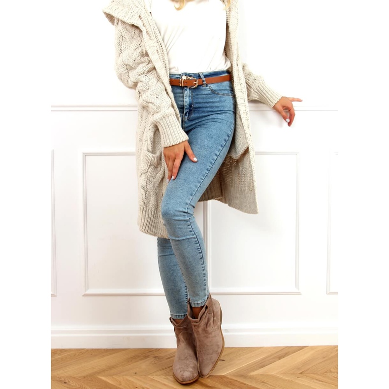 Dámské kovbojské boty béžové 99-65 Taupe béžový 1