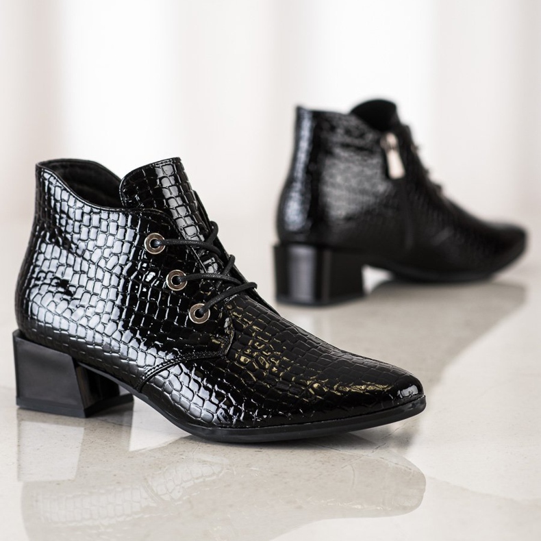 Šněrovací boty VINCEZA černá 2