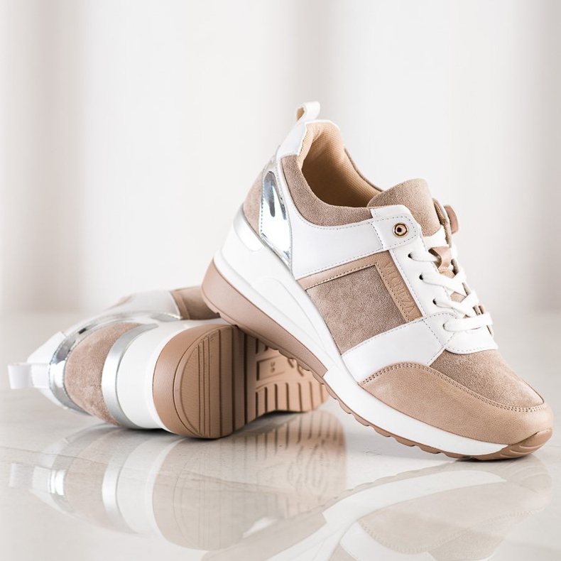 Neformální tenisky VINCEZA béžový bílý hnědý 1