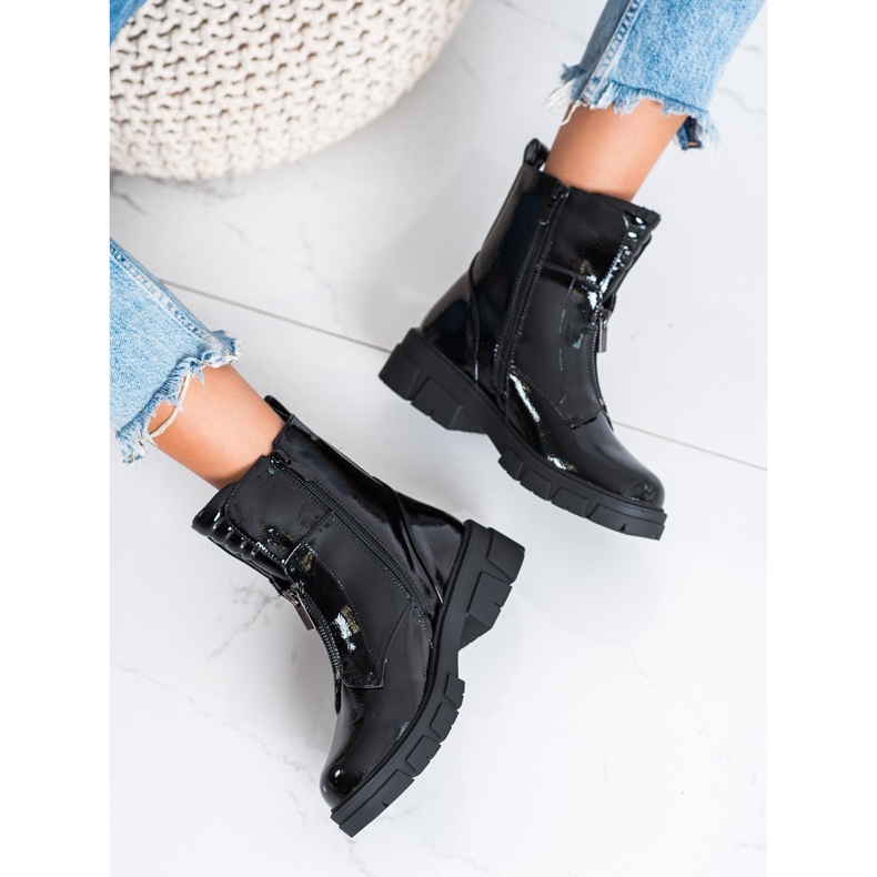 Lakované tašky na zip S. Barski černý 2