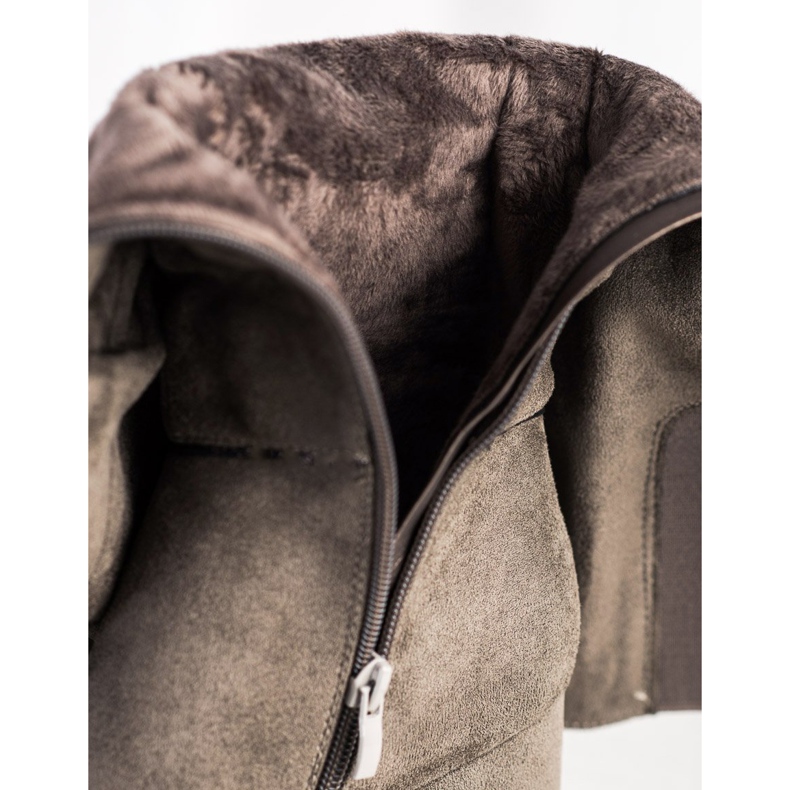 M.Daszyński Elegantní boty na sloupku šedá 1