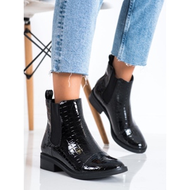 Goodin Lakované boty Jodhpur Snake Print černý 2