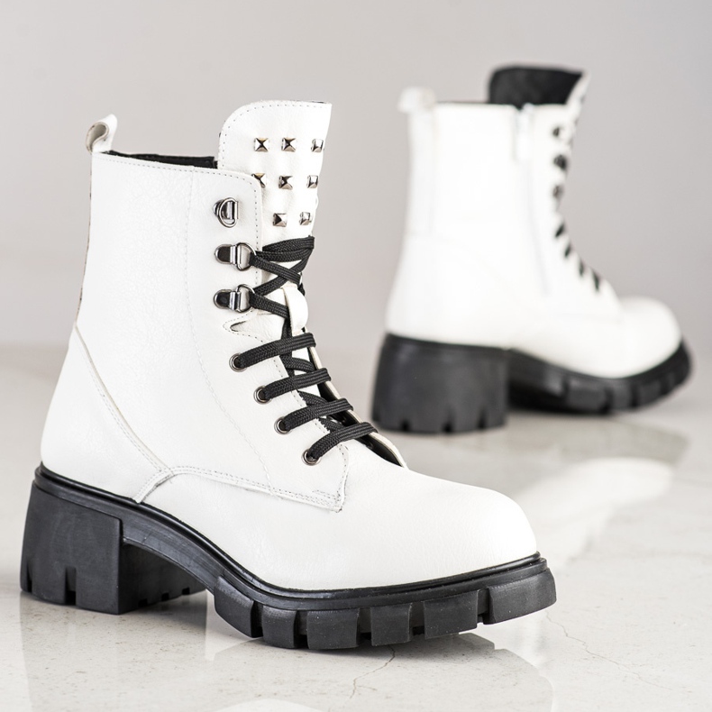 SHELOVET Módní dělníci s hřeby bílý 1