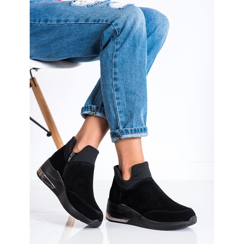 Filippo Kožené tenisky na zip černá 2