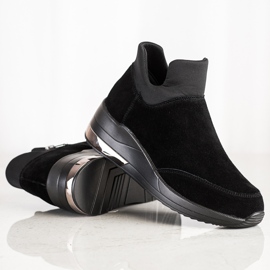 Filippo Kožené tenisky na zip černá 1