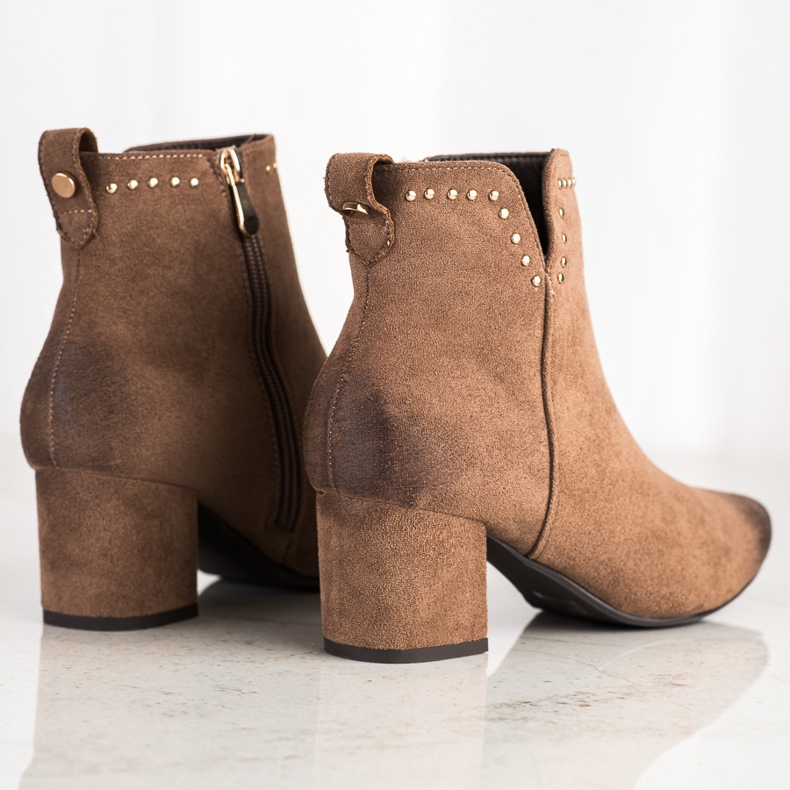 Boty na nízkém sloupku VINCEZA hnědý 1