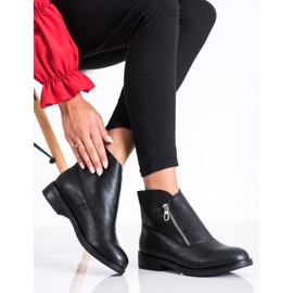 SHELOVET Černé boty na zip černý 2