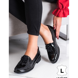 Filippo Kožené boty s ozdobou černá 2