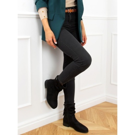 Ploché kozačky s třásněmi černé B0-330 Black černá 2