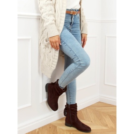 Ploché kozačky s hnědými střapci B0-330 Brown 2