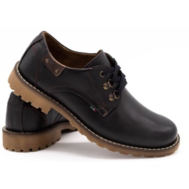 Olivier Pánské boty kožené kotníkové boty 812MP černé s hnědou hnědý černá 4