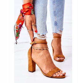 PS1 Semišové sandály na baru Camel Florence hnědý 3