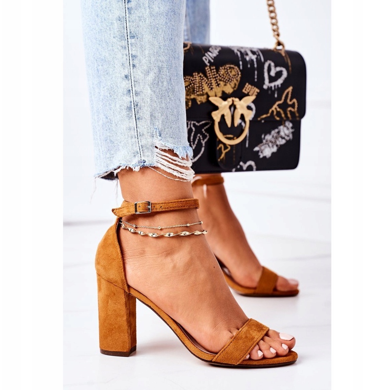 PS1 Semišové sandály na baru Camel Florence hnědý 2