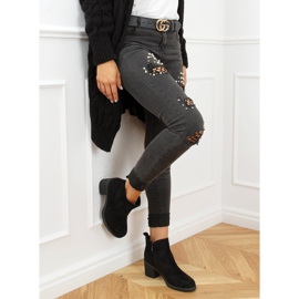 Černé kozačky na vysokém podpatku 9B1003 Black černá 2 Černé kozačky na vysokém podpatku 9B1003 Black černá 2