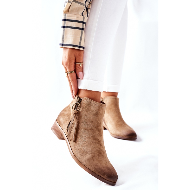 Vinceza Dámské semišové teplé boty béžové Janice béžový 2