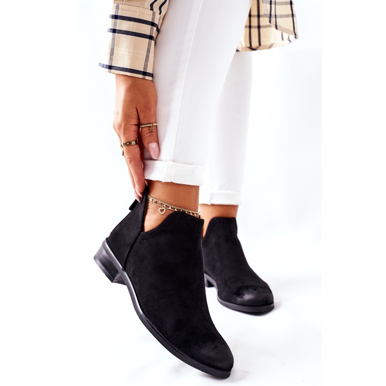 Vinceza Dámské semišové zateplené kozačky černé Joaliene černá 2