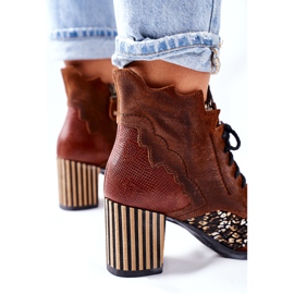 Dámské kozačky kožené Maciejka hnědé 03190-02 hnědý 1