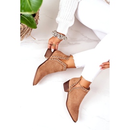 Prolamované boty s výřezy, Camel Western béžový 1