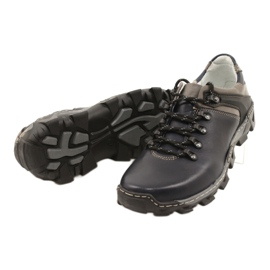 Bednarek Polish Shoes Pánská kožená turistická obuv 116 námořnická modrá šedá 3