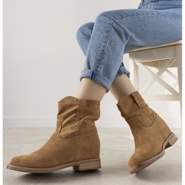 Béžové dámské kozačky Violetta béžový 1 Béžové dámské kozačky Violetta béžový 1