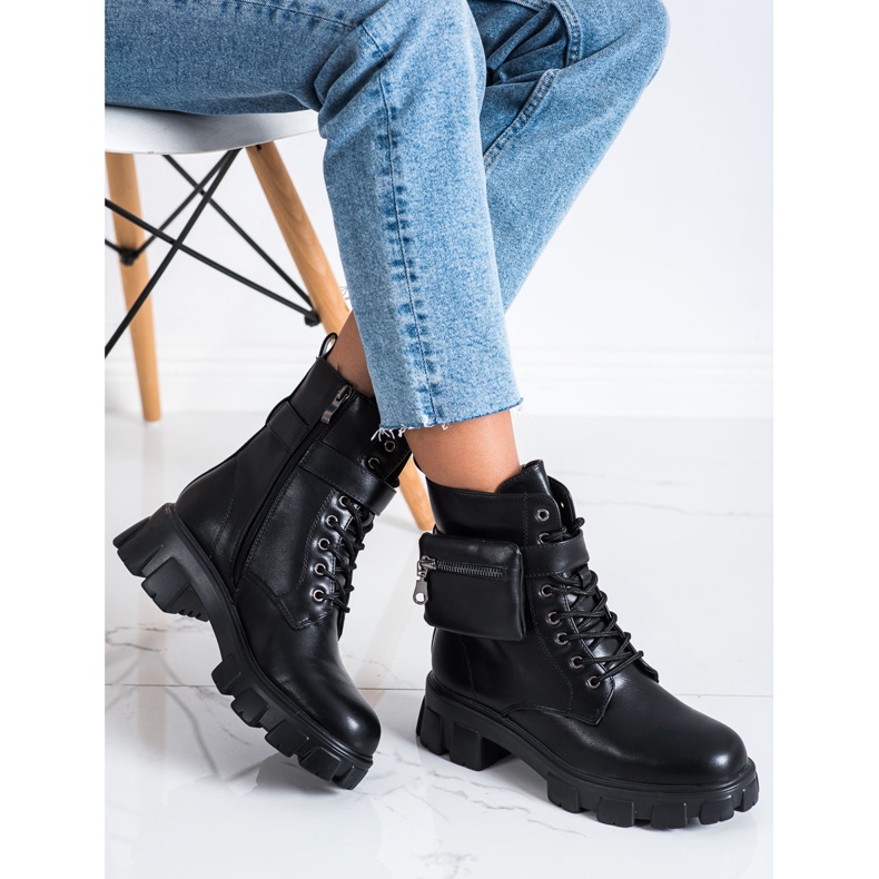 SHELOVET Teplí dělníci s kapsou černá 1