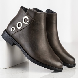 Goodin Boty se stříbrnými ozdobami hnědý 1 Goodin Boty se stříbrnými ozdobami hnědý 1