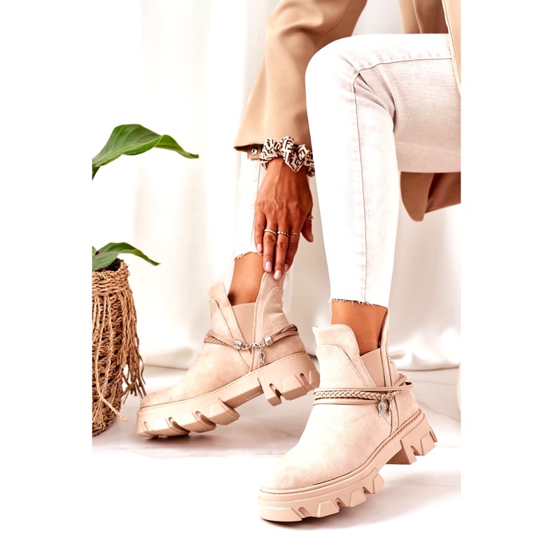 PS1 Teplé boty Jodhpur boty Béžová Dobrý nápad béžový 2