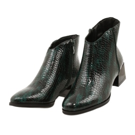 M.Daszyński Zateplené boty Daszyński MR2130-8 zelené černá zelená 2