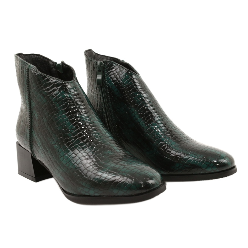 M.Daszyński Zateplené boty Daszyński MR2130-8 zelené černá zelená 4