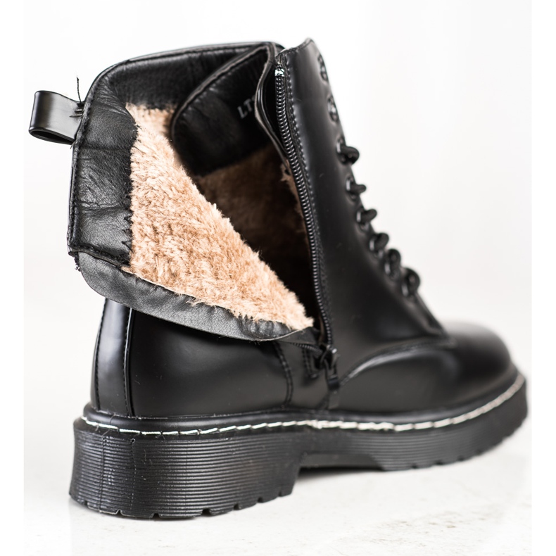 SHELOVET Módní šněrovací boty černá 1