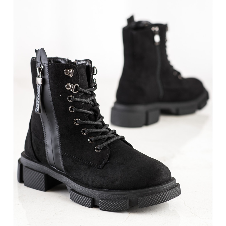 Cm Paris Černé lapače s ozdobným zipem černý 1