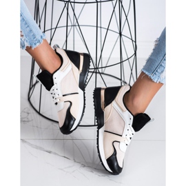 SHELOVET Barevné tenisky se síťovinou béžový černá 1