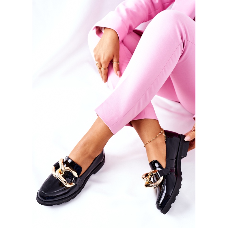 Kožené boty Nicole Lacquered Black 2665 černá 1